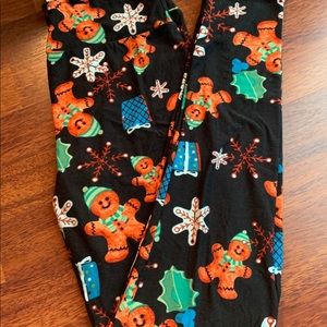 LulaRoe Christmas gingerbread OS leggings